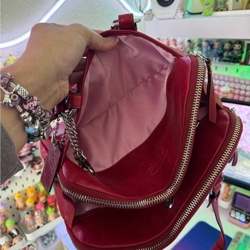 Coach Red Bonnie Satchel Double Zip - Picture 6 of 11